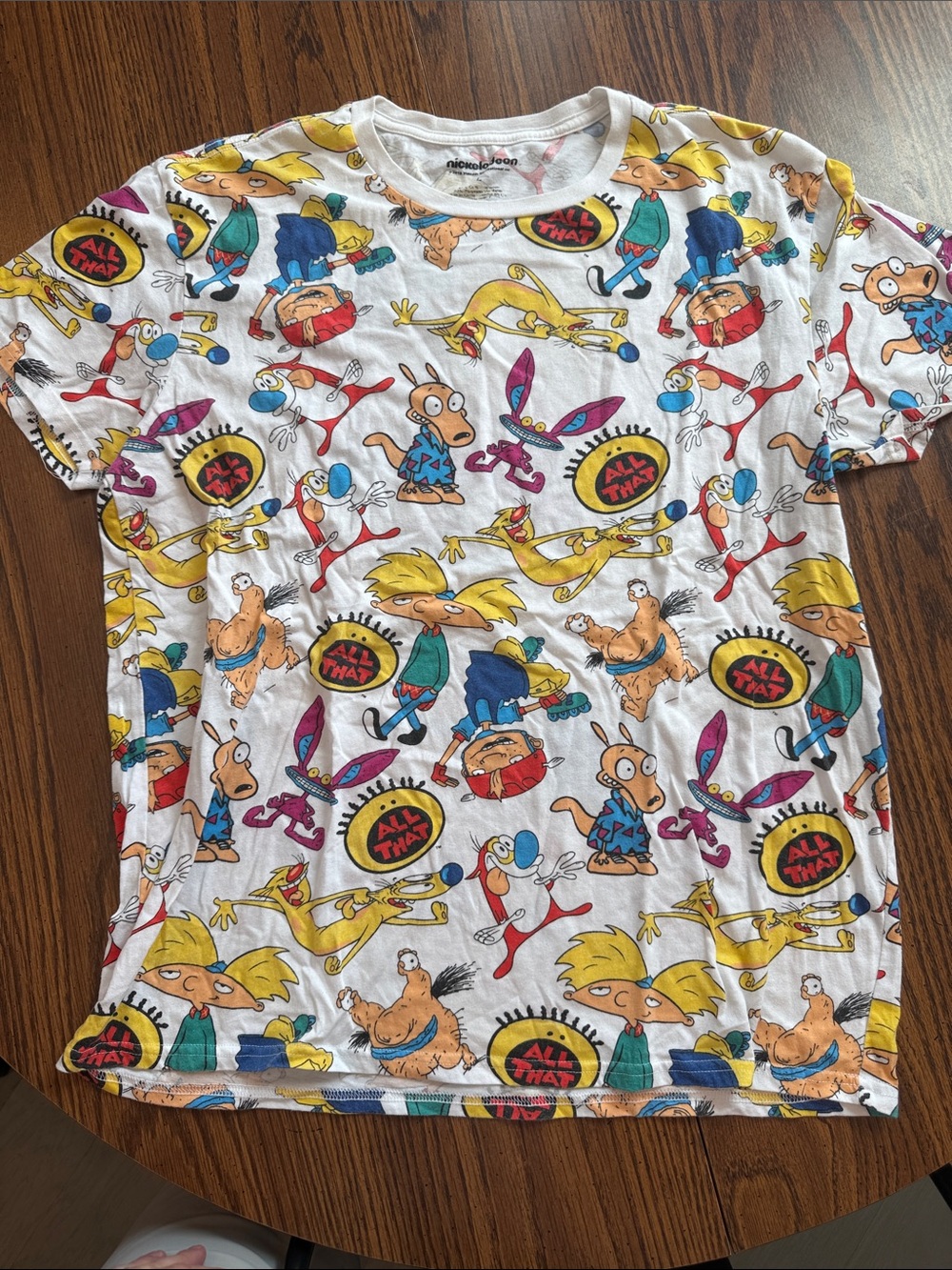 Nickelodeon White Multi All That Allover Print Tee